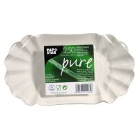 1000 Schalen, Pappe "pure" oval 10,5 cm x 20 cm x 3,5 cm weiss