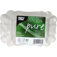 1500 Schalen, Pappe "pure" eckig 9 cm x 14 cm x 3 cm weiss