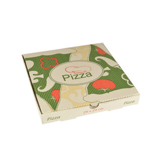 100 Pizzakartons, Cellulose "pure" eckig 24 cm x 24 cm x 3 cm