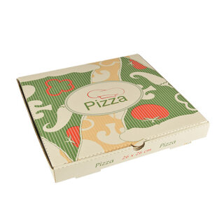 100 Pizzakartons, Cellulose "pure" eckig 26 cm x 26 cm x 3 cm