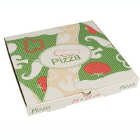 100 Pizzakartons, Cellulose "pure" eckig 28 cm x 28 cm x 3 cm