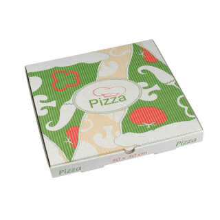 100 Pizzakartons, Cellulose "pure" eckig 30 cm x 30 cm x 3 cm