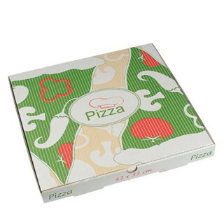 100 Pizzakartons, Cellulose pure eckig 33 cm x 33 cm x 3 cm