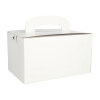 100 Lunch-Boxen, Pappe "pure" eckig 12,5 cm x 15,5 cm x 22,5 cm weiss mit Tragegriff