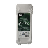 400 Teller, Pappe "pure" eckig 8 cm x 21 cm...