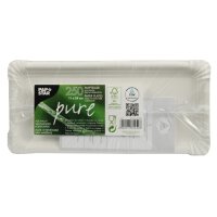 1000 Teller, Pappe "pure" eckig 11 cm x 24 cm weiss