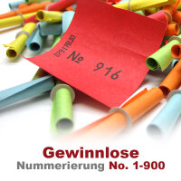 Röllchenlose bunt, Gewinnlose 1 - 900, optional mit...