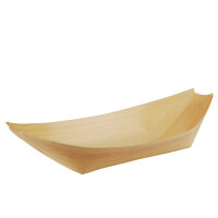 500 Fingerfood - Schalen, Holz pure 25 cm x 10 cm Schiffchen