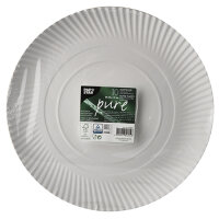 100 Teller, Pappe "pure" rund Ø 32 cm · 2 cm weiss