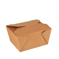 500 Lunchboxen, Pappe "pure" 750 ml 6,3 cm x 9 cm x 11,3 cm braun