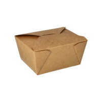 500 Lunchboxen, Pappe "pure" 750 ml 6,3 cm x 9 cm x 11,3 cm braun