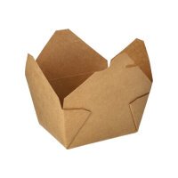 500 Lunchboxen, Pappe "pure" 750 ml 6,4 cm x 9 cm x 11,3 cm braun