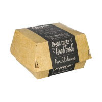 400 Burgerboxen, Pappe "pure" 7 cm x 12,5 cm x 12,5 cm "Good Food" groß
