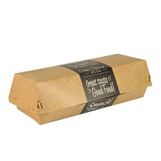 300 Baguetteboxen, Pappe "pure" 6,2 cm x 7,5 cm x 21 cm "Good Food"