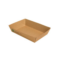 640 Snacktrays, Pappe "pure" 4 cm x 11 cm x 16 cm braun "100% Fair" extra groß