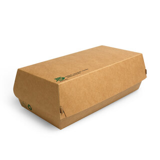 175 Baguetteboxen, Pappe pure 7,5 cm x 10,7 cm x 22 cm braun 100% Fair groß