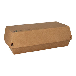 175 Baguetteboxen, Pappe pure 7,5 cm x 10,7 cm x 22 cm braun 100% Fair groß