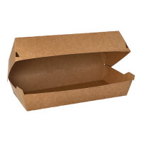 175 Baguetteboxen, Pappe "pure" 7,5 cm x 10,7 cm x 22 cm braun "100% Fair" groß