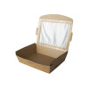 160 Feinkostboxen, Pappe mit Sichtfenster aus PLA "pure" eckig 1000 ml 4,5 cm x 18 cm x 13,5 cm braun "100% Fair"