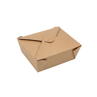 150 Lunchboxen, Pappe pure 1000 ml 5,5 cm x 13,5 cm x 16,8 cm braun