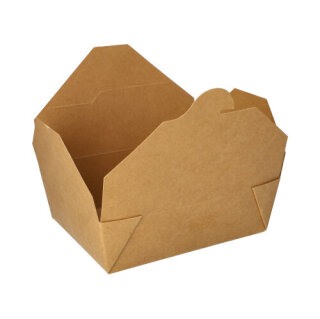 150 Lunchboxen, Pappe pure 1000 ml 5,5 cm x 13,5 cm x 16,8 cm braun