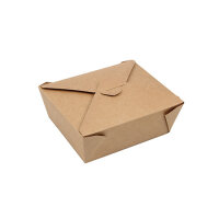 150 Lunchboxen, Pappe "pure" 1000 ml 5,5 cm x 13,5 cm x 16,8 cm braun