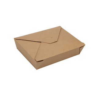 150 Lunchboxen, Pappe pure 1500 ml 4,8 cm x 14 cm x 19,7 cm braun