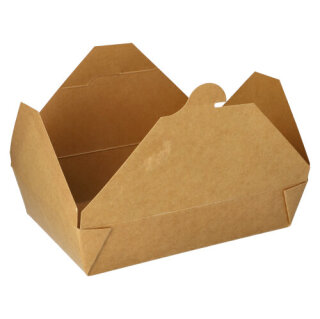 150 Lunchboxen, Pappe pure 1500 ml 4,8 cm x 14 cm x 19,7 cm braun