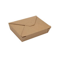 150 Lunchboxen, Pappe "pure" 1500 ml 4,8 cm x 14 cm x 19,7 cm braun
