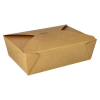 150 Lunchboxen, Pappe "pure" 2000 ml 6,4 cm x 14 cm x 19,7 cm braun