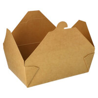 150 Lunchboxen, Pappe "pure" 2000 ml 6,4 cm x 14 cm x 19,7 cm braun