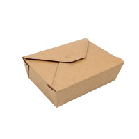 150 Lunchboxen, Pappe "pure" 2000 ml 6,5 cm x 14 cm x 19,7 cm braun