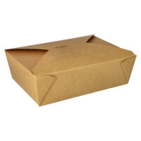 150 Lunchboxen, Pappe "pure" 2000 ml 6,5 cm x 14 cm x 19,7 cm braun