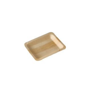 500 Fingerfood - Teller, Holz pure eckig 12 cm x 9,5 cm