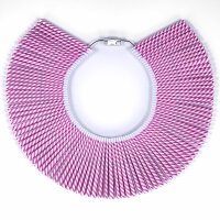 Doppellose am Ring, 100 Tombola Lose  mit Doppelnummern 1-100 rosa Streifen
