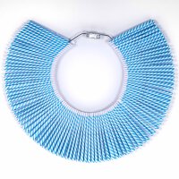 Doppellose am Ring, 100 Tombola Lose  mit Doppelnummern 1-100 blaue Streifen