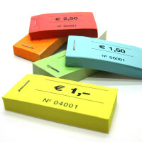 Biermarken Wertmarken Getränkemarken auf Blöcken, 1000 Abrisse 1/2 Hähnchen orange