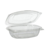 300 Feinkost- und Salatschalen mit Klappdeckeln, PLA "pure" 375 ml 4,8 cm x 16,1 cm x 13,2 cm
