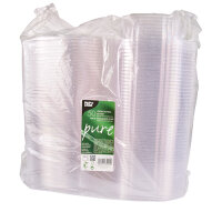 200 Feinkost- und Salatschalen mit Klappdeckeln, PLA "pure" 750 ml 6,6 cm x 20,5 cm x 16,8 cm glasklar