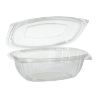 200 Feinkost- und Salatschalen mit Klappdeckeln, PLA "pure" 1 l 7,6 cm x 20,5 cm x 16,8 cm glasklar