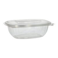 200 Feinkost- und Salatschalen mit Klappdeckeln, PLA "pure" 1000 ml 7,6 cm x 20,5 cm x 16,8 cm