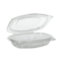 300 Feinkost- und Salatschalen mit Klappdeckeln, PLA "pure" 250 ml 3,1 cm x 16,1 cm x 13,2 cm glasklar