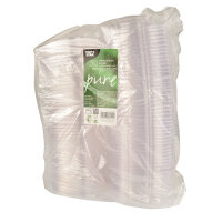 300 Feinkost- und Salatschalen mit Klappdeckeln, PLA "pure" 250 ml 3,1 cm x 16,1 cm x 13,2 cm