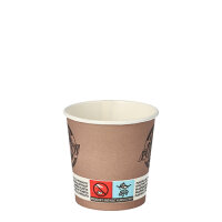 2000 Trinkbecher, Pappe 0,1 l Ø 6 cm · 6 cm braun "Pure Joy"