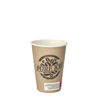 2000 Automatenbecher, Pappe 0,18 l Ø 7 cm · 9,2 cm taupe "Pure Joy"