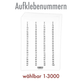 Gewinn-Aufklebenummern, Nummernkreise wählbar 101 - 200