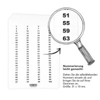 Gewinn-Aufklebenummern, Nummernkreise wählbar Paket 1 - 1000