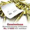 Röllchenlose goldfarben, 50 nummerierte Gewinnlose, mögliche Nummerierung zwischen 1 - 1000 Paket 1 - 200 (4 Pack mit je 50 Stk.)