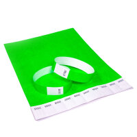 Eintrittsbänder Tyvek® 500 Stück - Farbe wählbar neon-grün