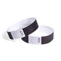 Eintrittsbänder Tyvek® 500 Stück - Farbe wählbar schwarz